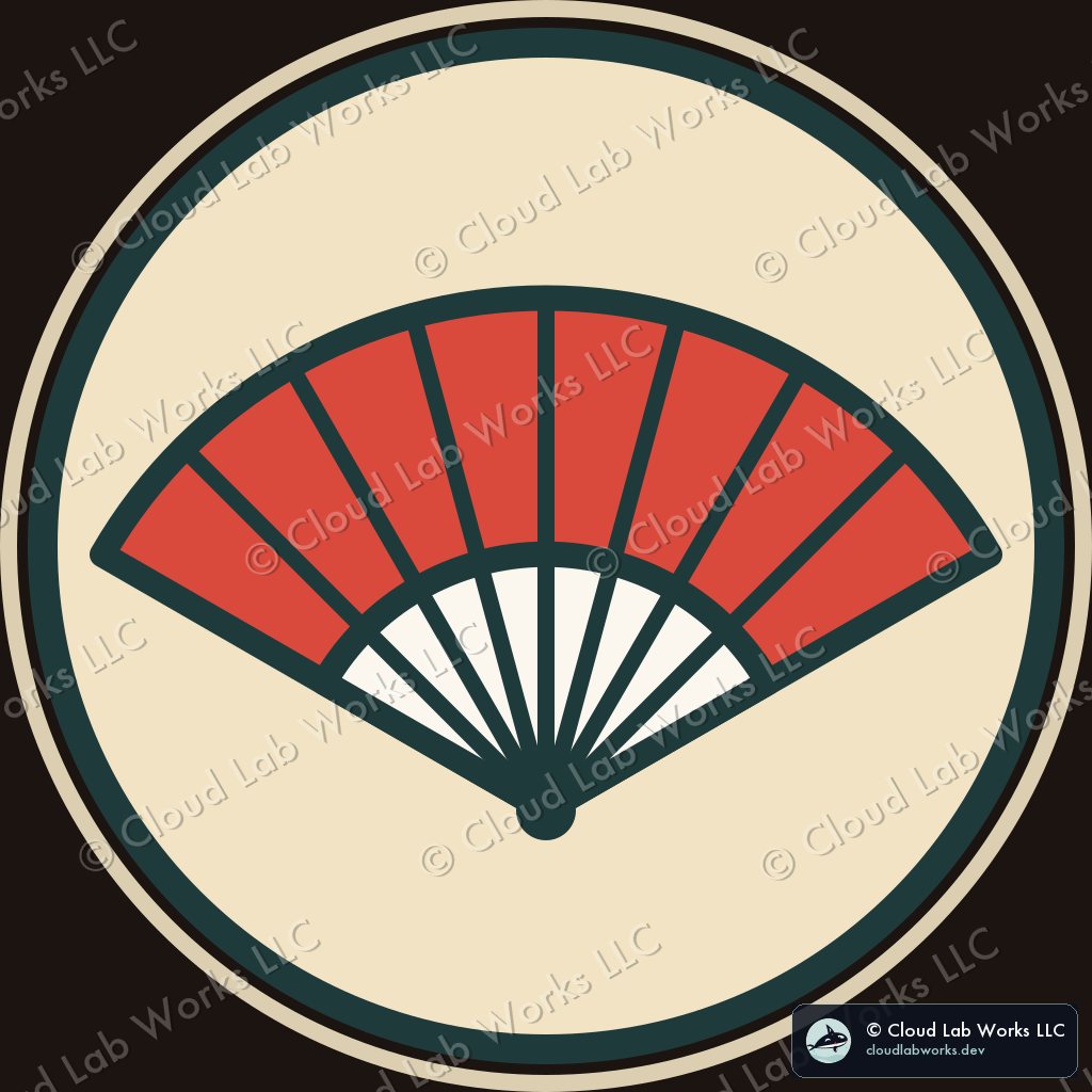 Sensu: The folding fan, open