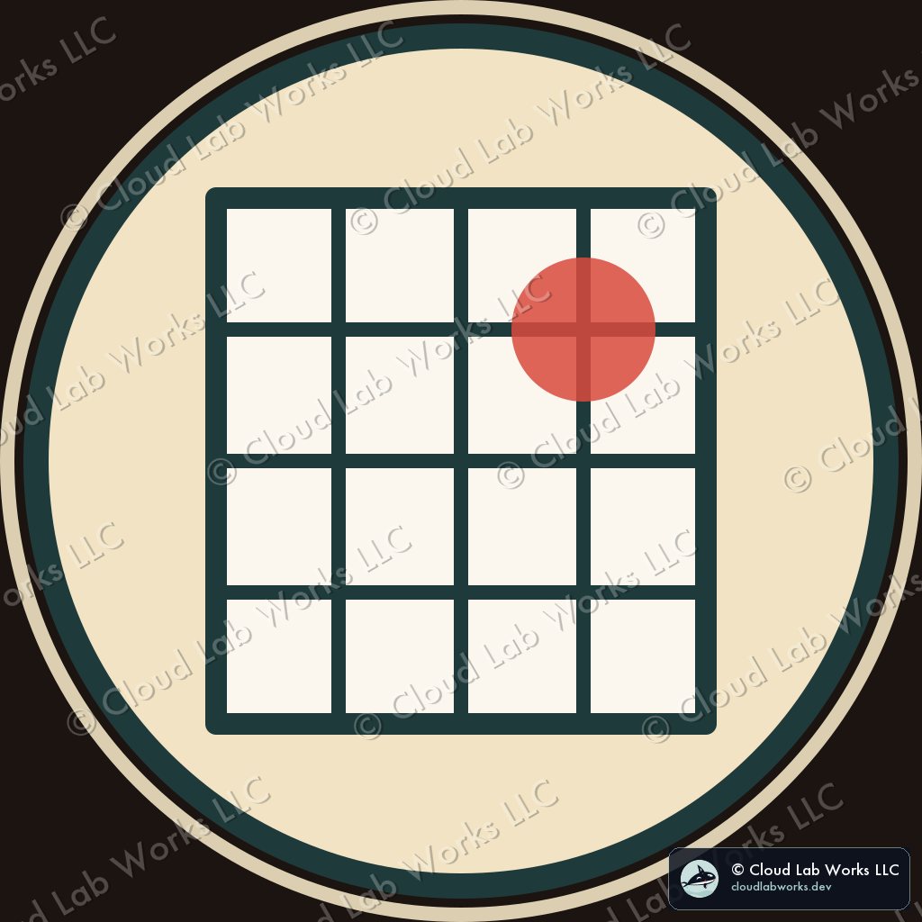 Shji: The paper screen, the grid of lath, and a red sun through the paper from the garden side