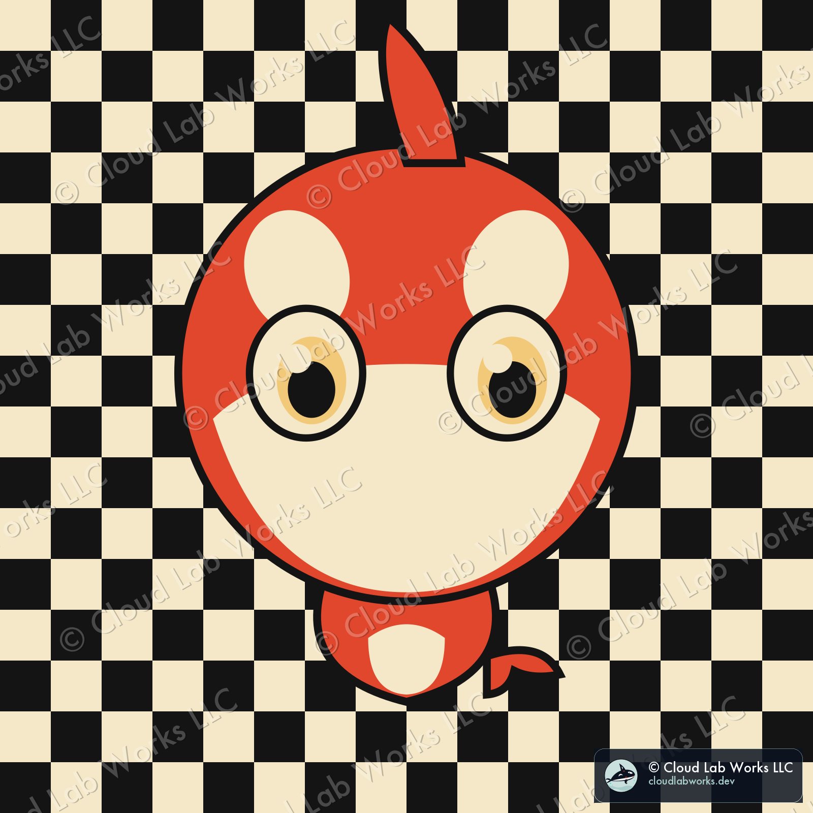 Waku, checkerboard: the two-tone checkerboard full bleed