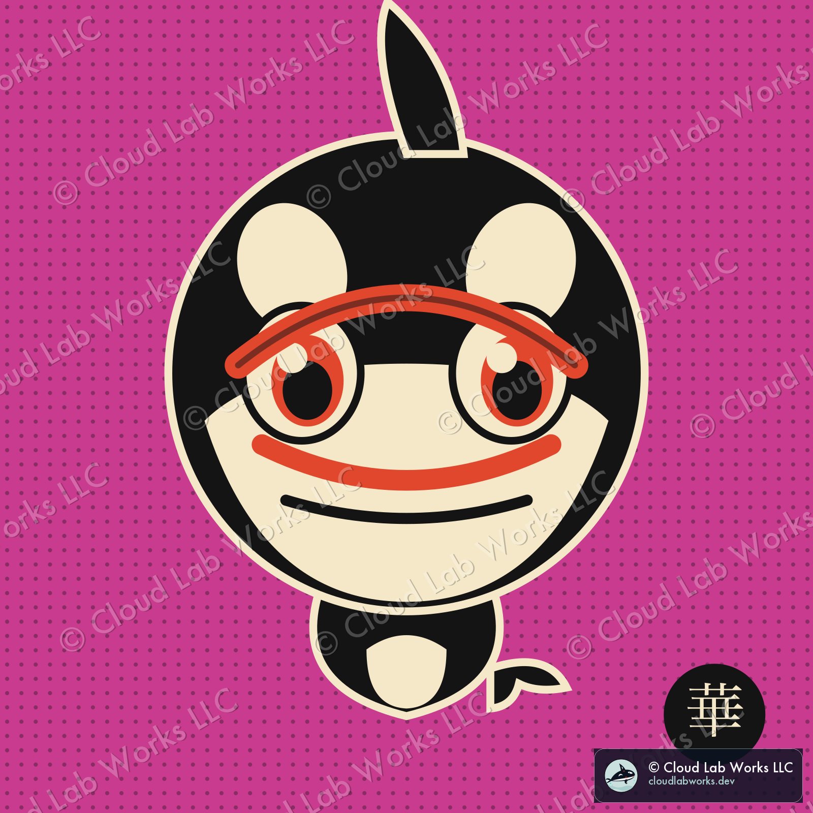 Waku, kabuki paint: kumadori face-paint stripes