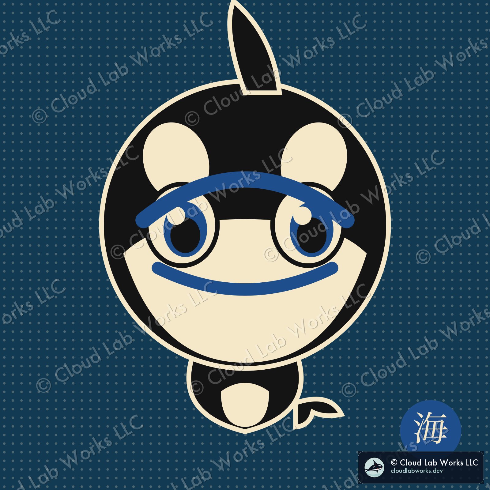 Waku, blue paint: a second kumadori palette, blue and indigo stripes