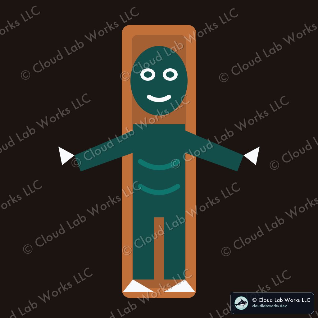 Coast Salish welcome figure carved on a cedar house post, arms outstretched
