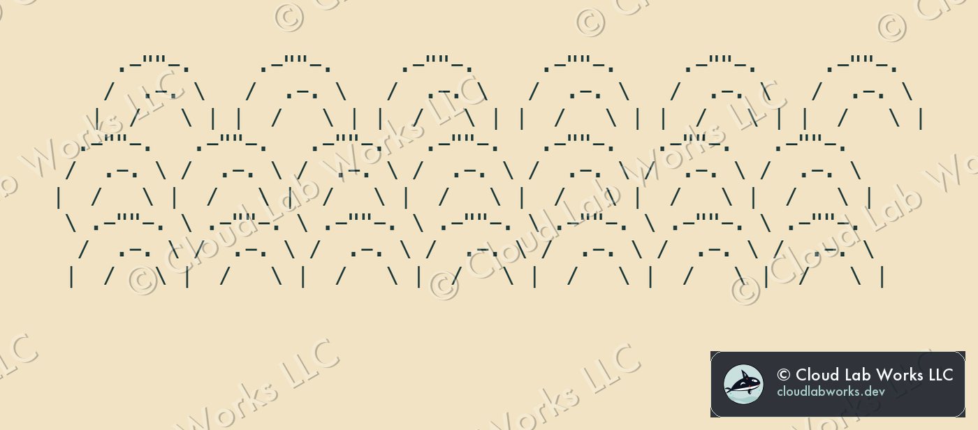 ASCII drawing: seigaiha, concentric wave arcs