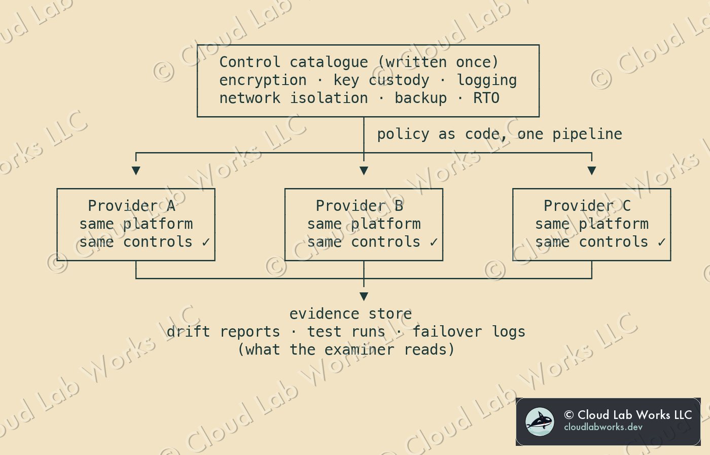 Controls as code: written once, applied on every cloud, evidenced in one store