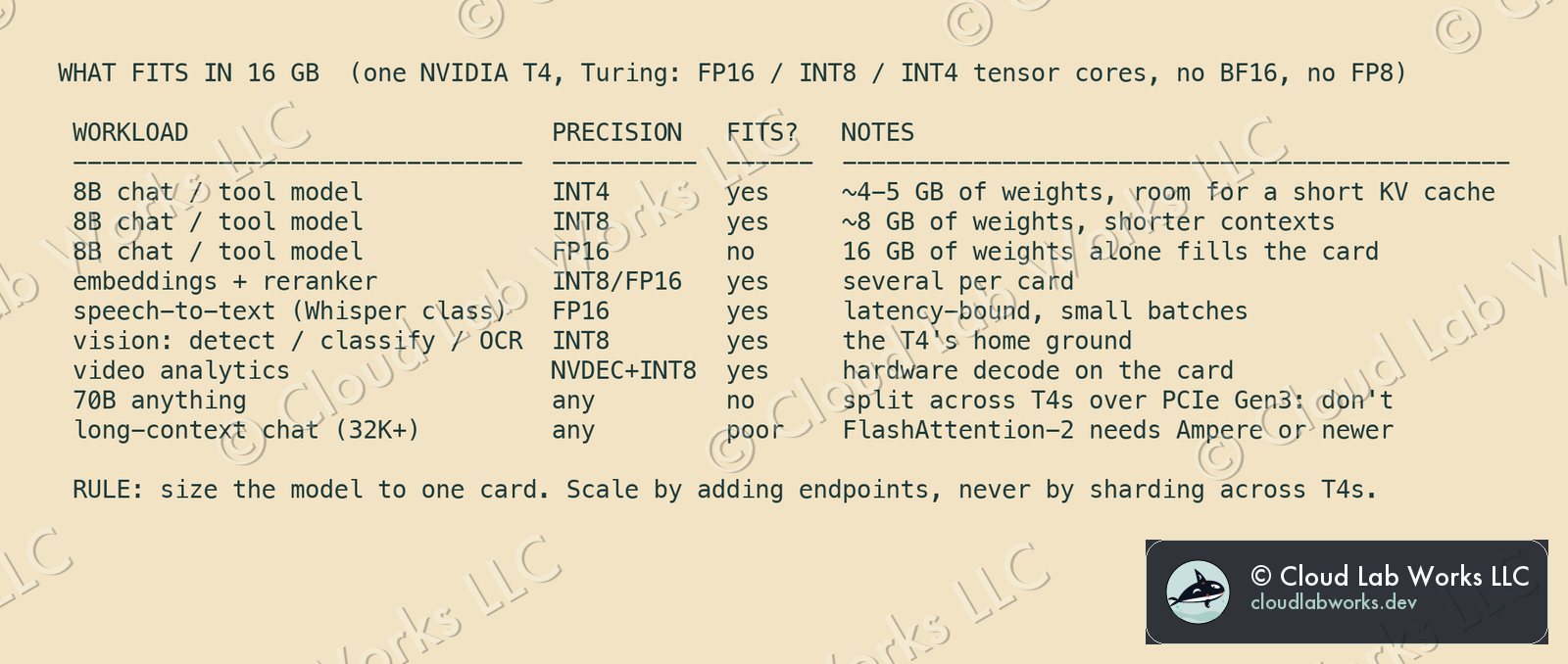What fits in 16 GB on one T4
