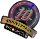 AWS Certified tenth anniversary sticker