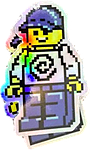 Microsoft holographic pixel-art sticker